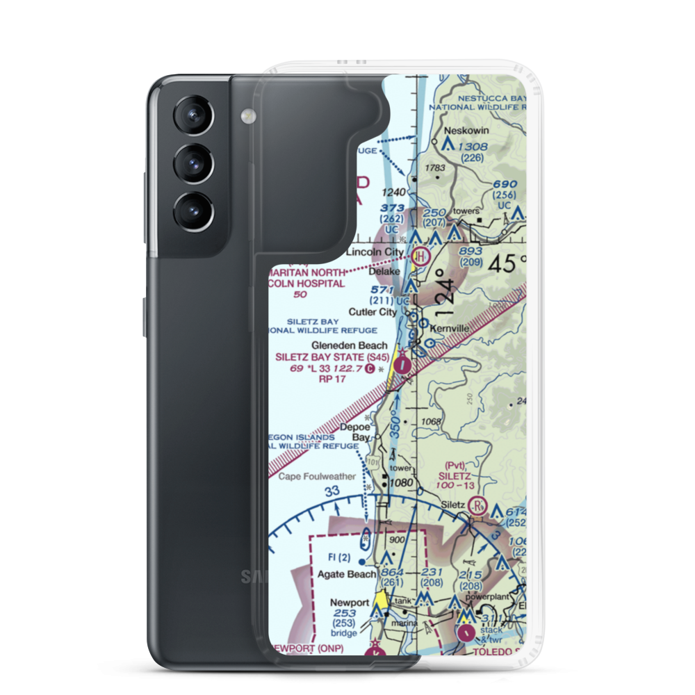 Siletz Bay State Airport (S45) VFR Sectional Samsung Case Samsung Galaxy S21 model shown