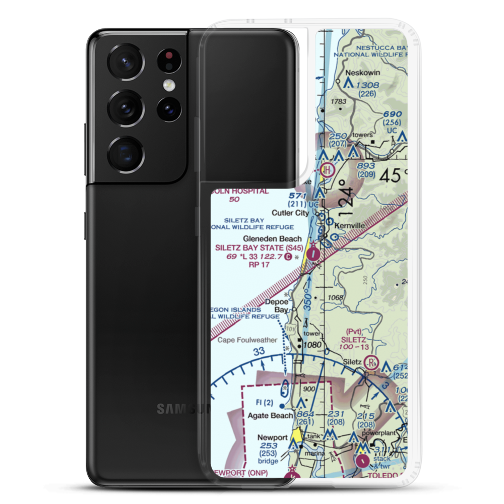 Siletz Bay State Airport (S45) VFR Sectional Samsung Case Samsung Galaxy S21 Ultra model shown