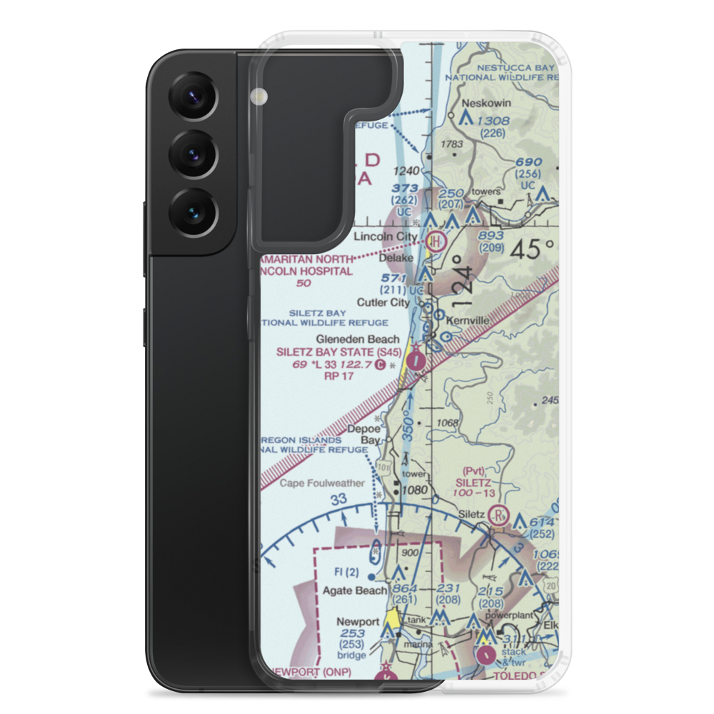 Siletz Bay State Airport (S45) VFR Sectional Samsung Case Samsung Galaxy S22 Plus model shown