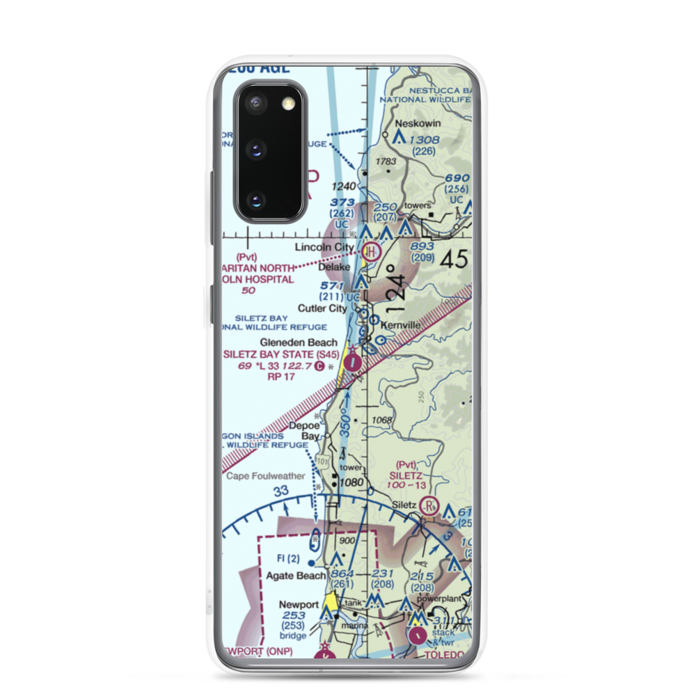 Siletz Bay State Airport (S45) VFR Sectional Samsung Case Samsung Galaxy S20 model shown
