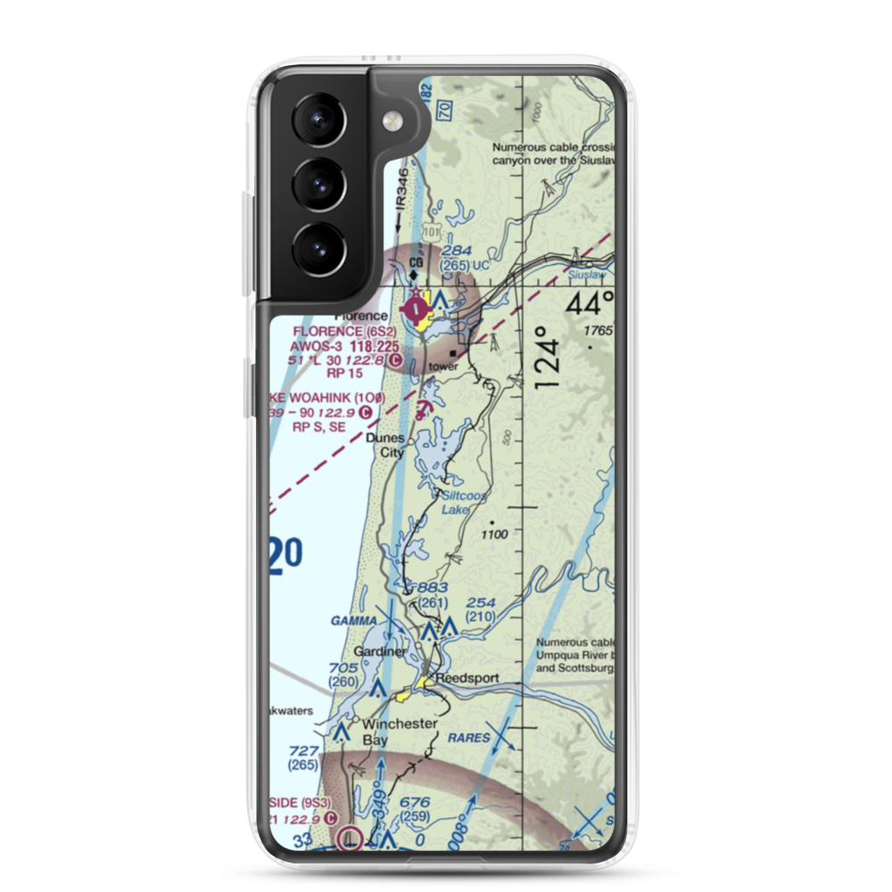 Siltcoos Lake Seaplane Base (5J2) VFR Sectional Samsung Case Samsung Galaxy S21 Plus model shown