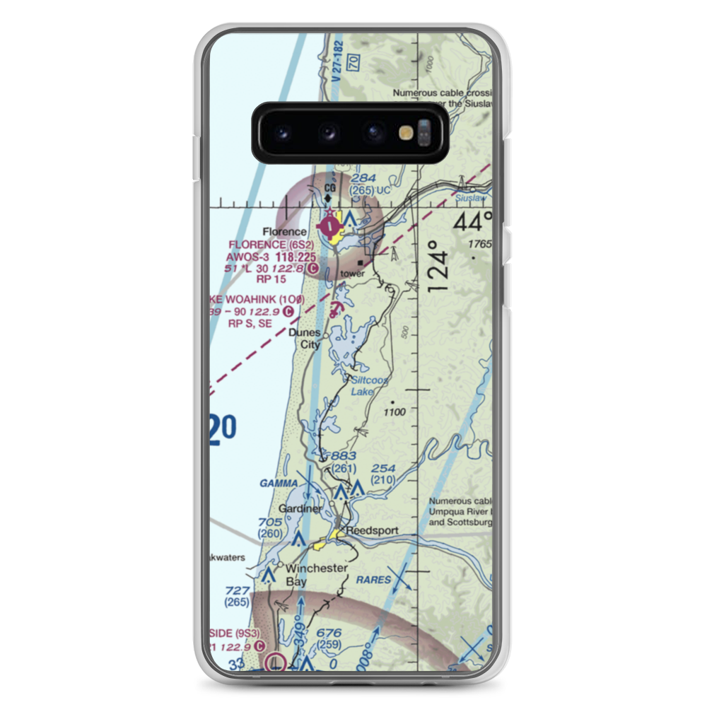 Siltcoos Lake Seaplane Base (5J2) VFR Sectional Samsung Case Samsung Galaxy S10+ model shown