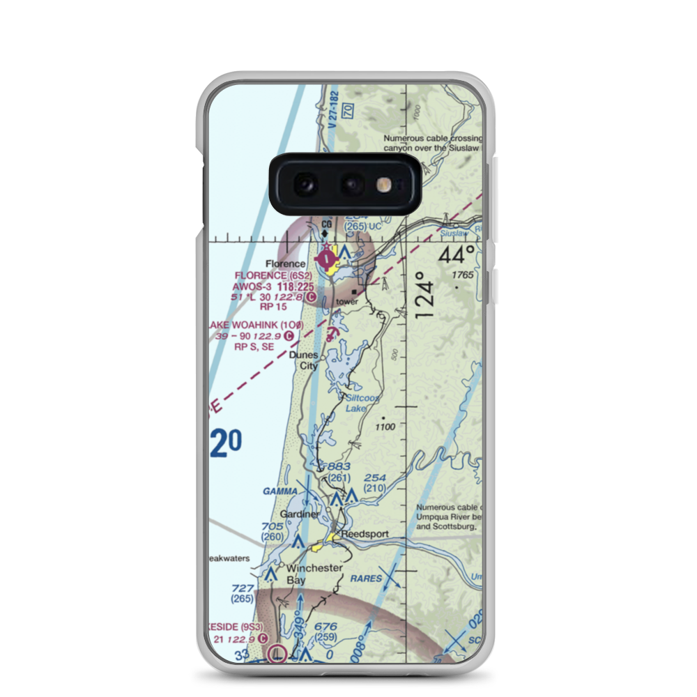 Siltcoos Lake Seaplane Base (5J2) VFR Sectional Samsung Case Samsung Galaxy S10e model shown