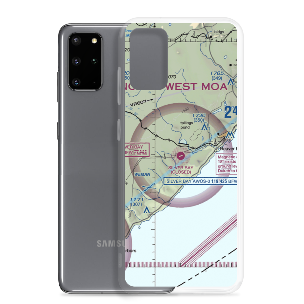 Silver Bay Municipal Airport (BFW) VFR Sectional Samsung Case Samsung Galaxy S20 Plus model shown