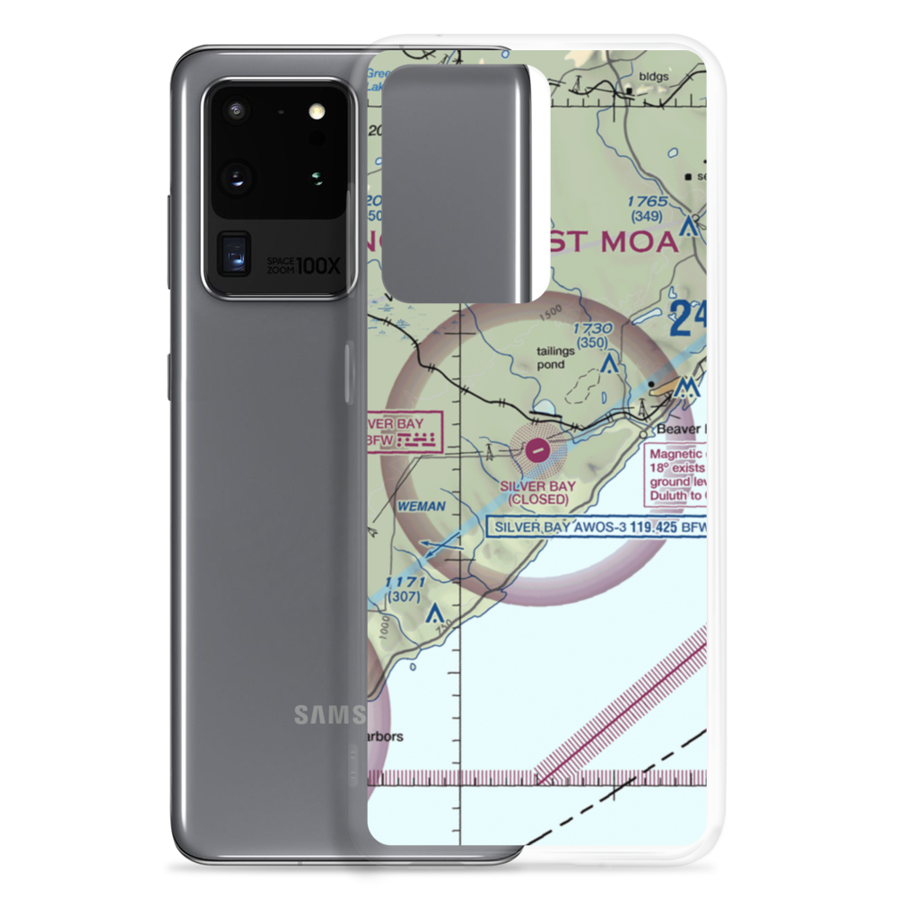 Silver Bay Municipal Airport (BFW) VFR Sectional Samsung Case Samsung Galaxy S20 Ultra model shown
