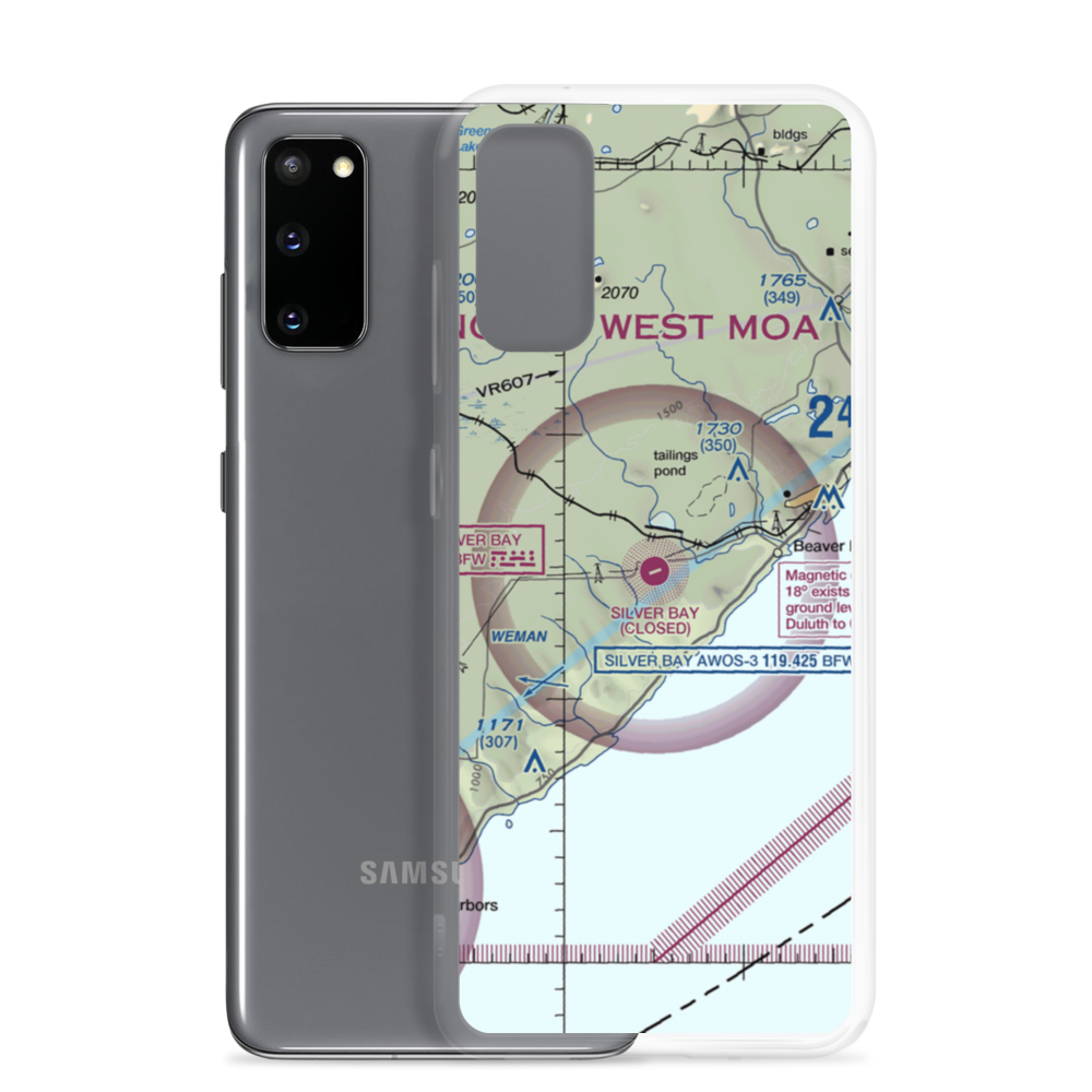 Silver Bay Municipal Airport (BFW) VFR Sectional Samsung Case Samsung Galaxy S20 model shown