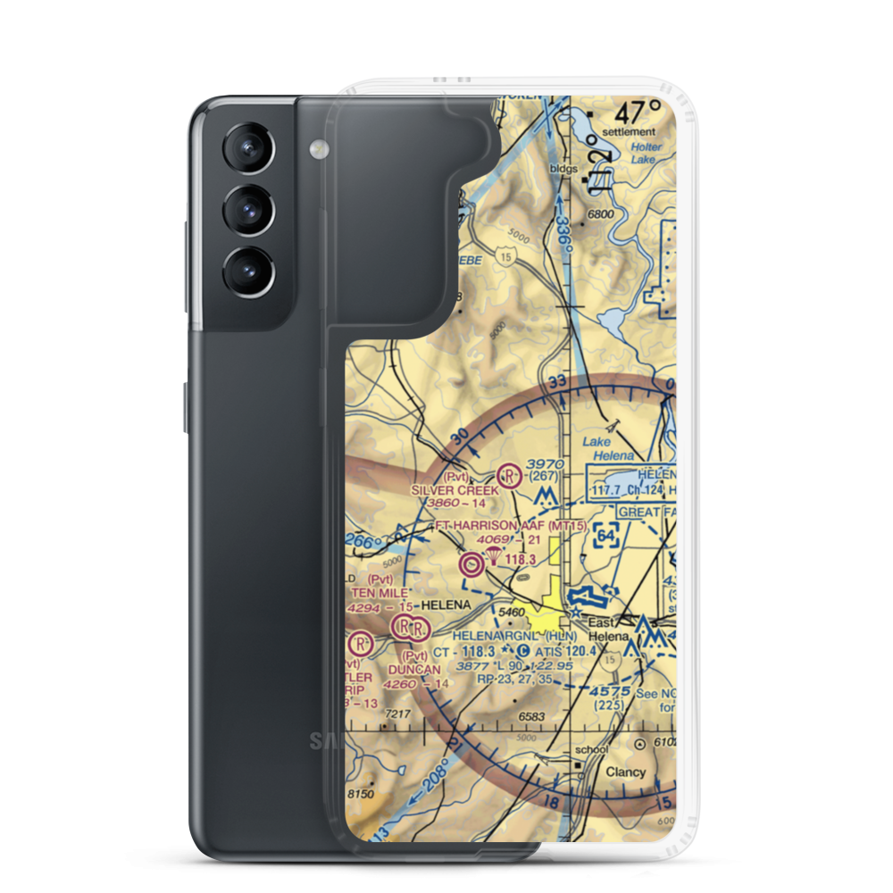 Silver Creek Airport (40MT) VFR Sectional Samsung Case Samsung Galaxy S21 model shown