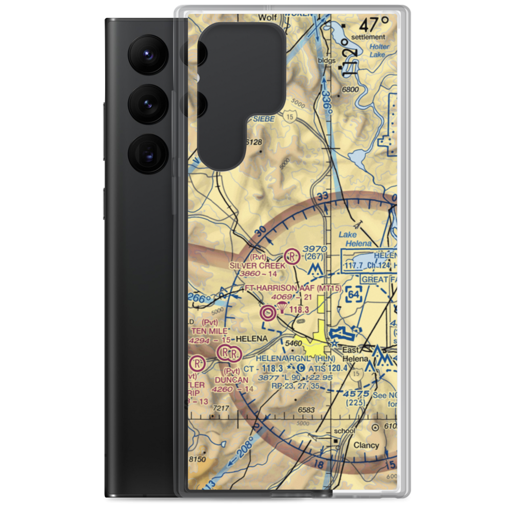 Silver Creek Airport (40MT) VFR Sectional Samsung Case Samsung Galaxy S22 Ultra model shown