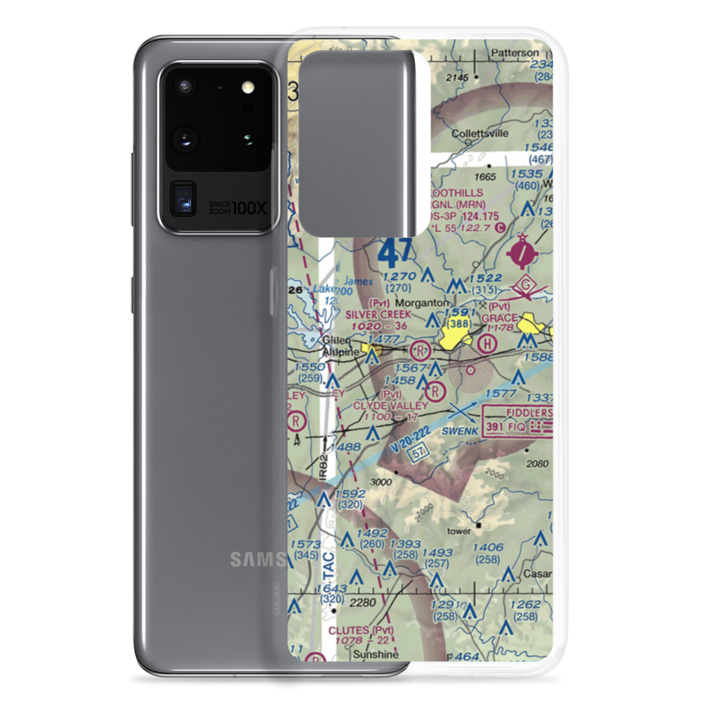Silver Creek Airport (NC52) VFR Sectional Samsung Case Samsung Galaxy S20 Ultra model shown