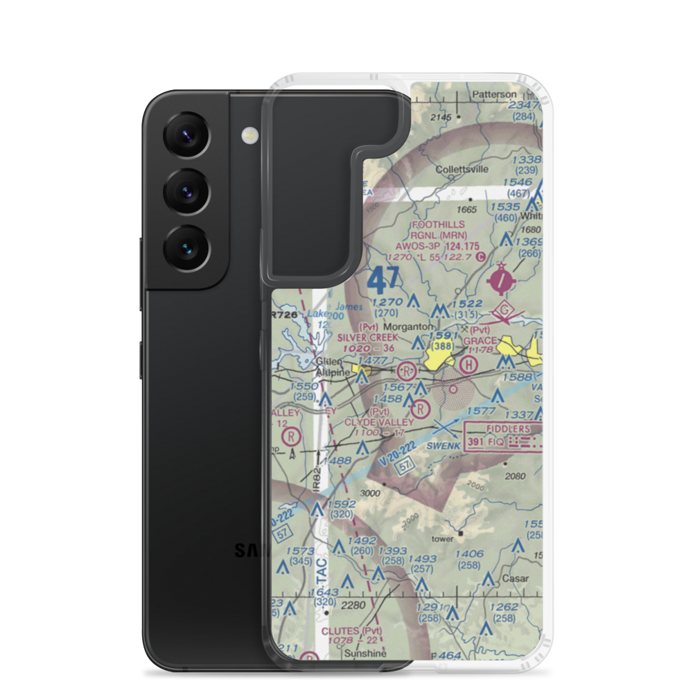 Silver Creek Airport (NC52) VFR Sectional Samsung Case Samsung Galaxy S22 model shown