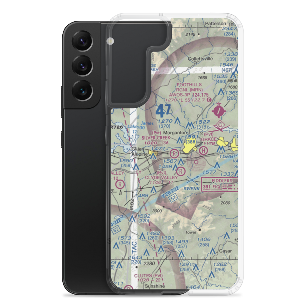 Silver Creek Airport (NC52) VFR Sectional Samsung Case Samsung Galaxy S22 Plus model shown