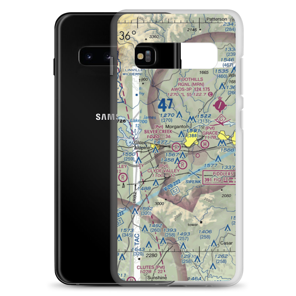 Silver Creek Airport (NC52) VFR Sectional Samsung Case Samsung Galaxy S10+ model shown