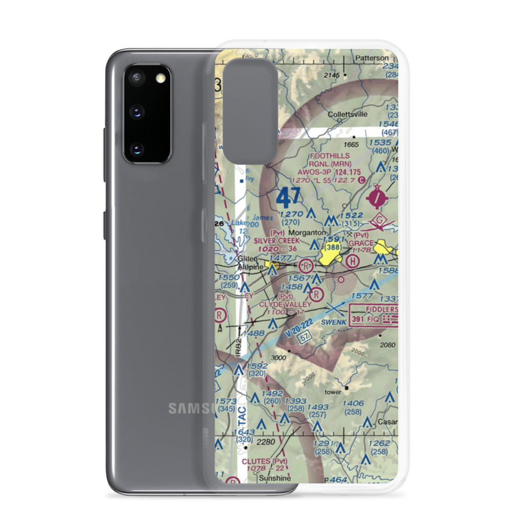 Silver Creek Airport (NC52) VFR Sectional Samsung Case Samsung Galaxy S20 model shown