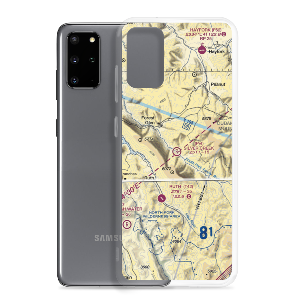 Silver Creek Ranch Airport (41CA) VFR Sectional Samsung Case Samsung Galaxy S20 Plus model shown
