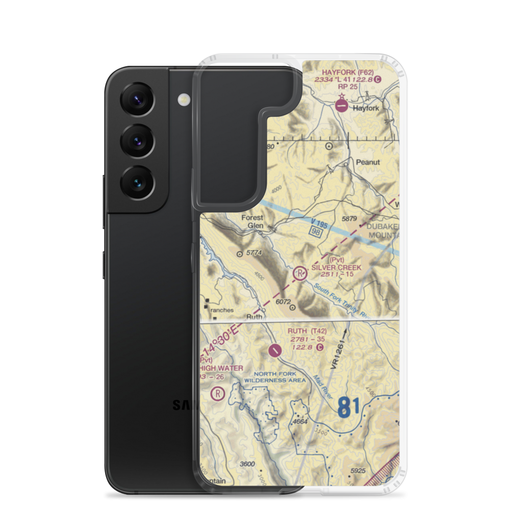 Silver Creek Ranch Airport (41CA) VFR Sectional Samsung Case Samsung Galaxy S22 model shown