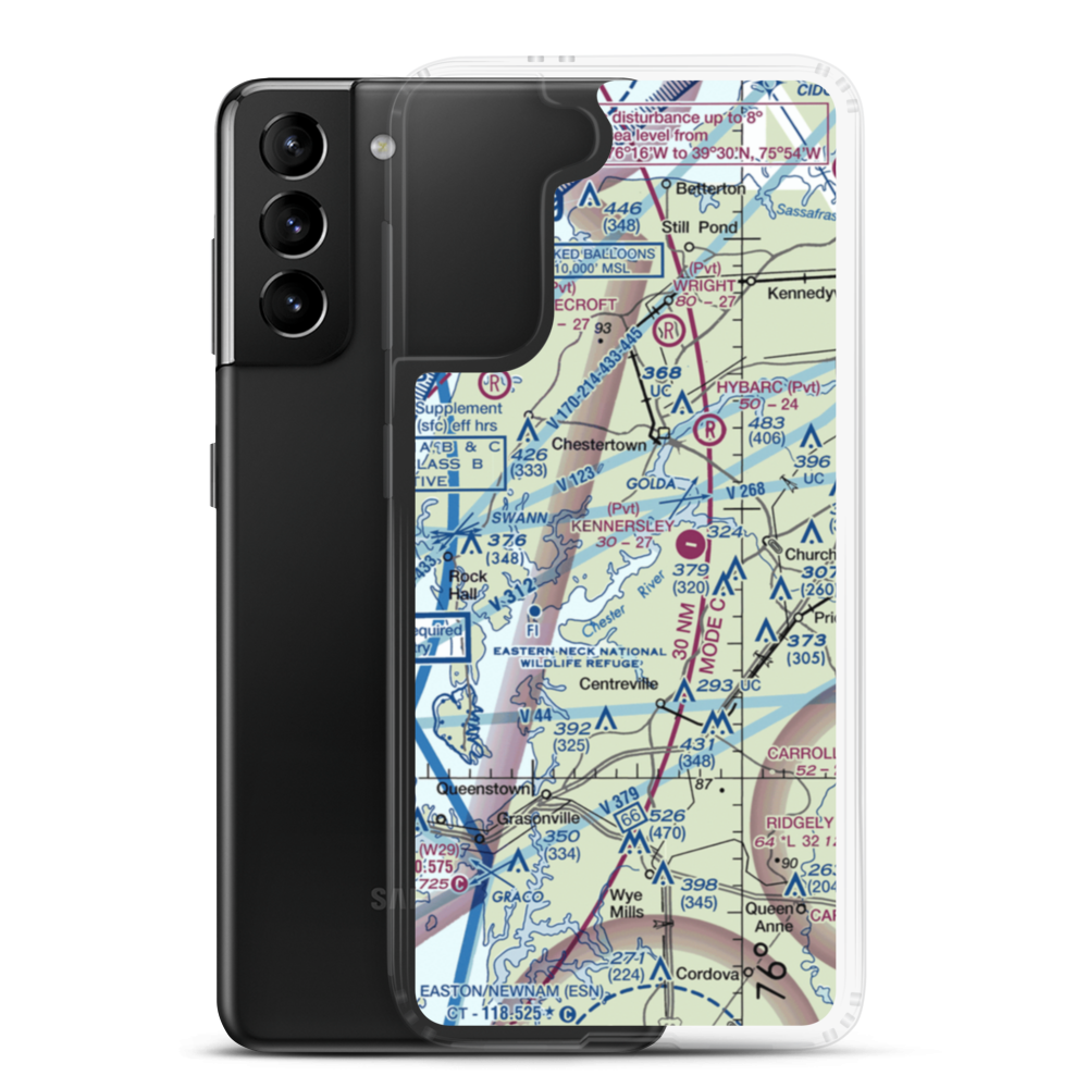 Silver Hill Airport (MD59) VFR Sectional Samsung Case Samsung Galaxy S21 Plus model shown