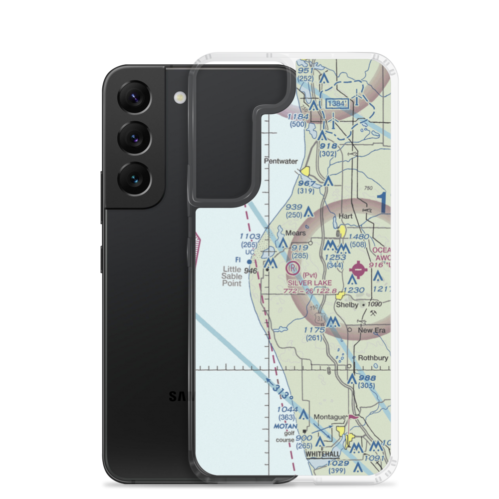 Silver Lake Airport (MI71) VFR Sectional Samsung Case Samsung Galaxy S22 model shown
