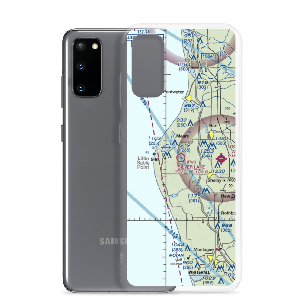 Silver Lake Airport (MI71) VFR Sectional Samsung Case Samsung Galaxy S20 model shown
