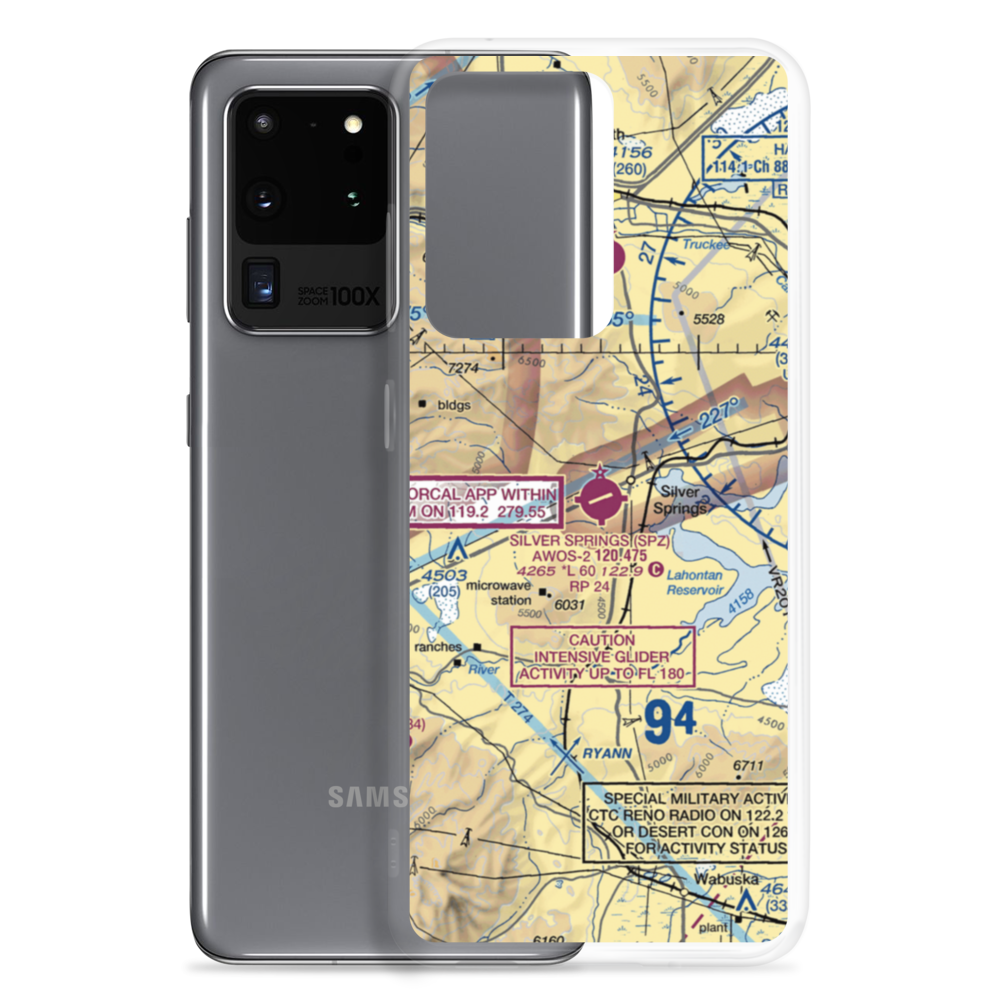 Silver Springs Airport (SPZ) VFR Sectional Samsung Case Samsung Galaxy S20 Ultra model shown
