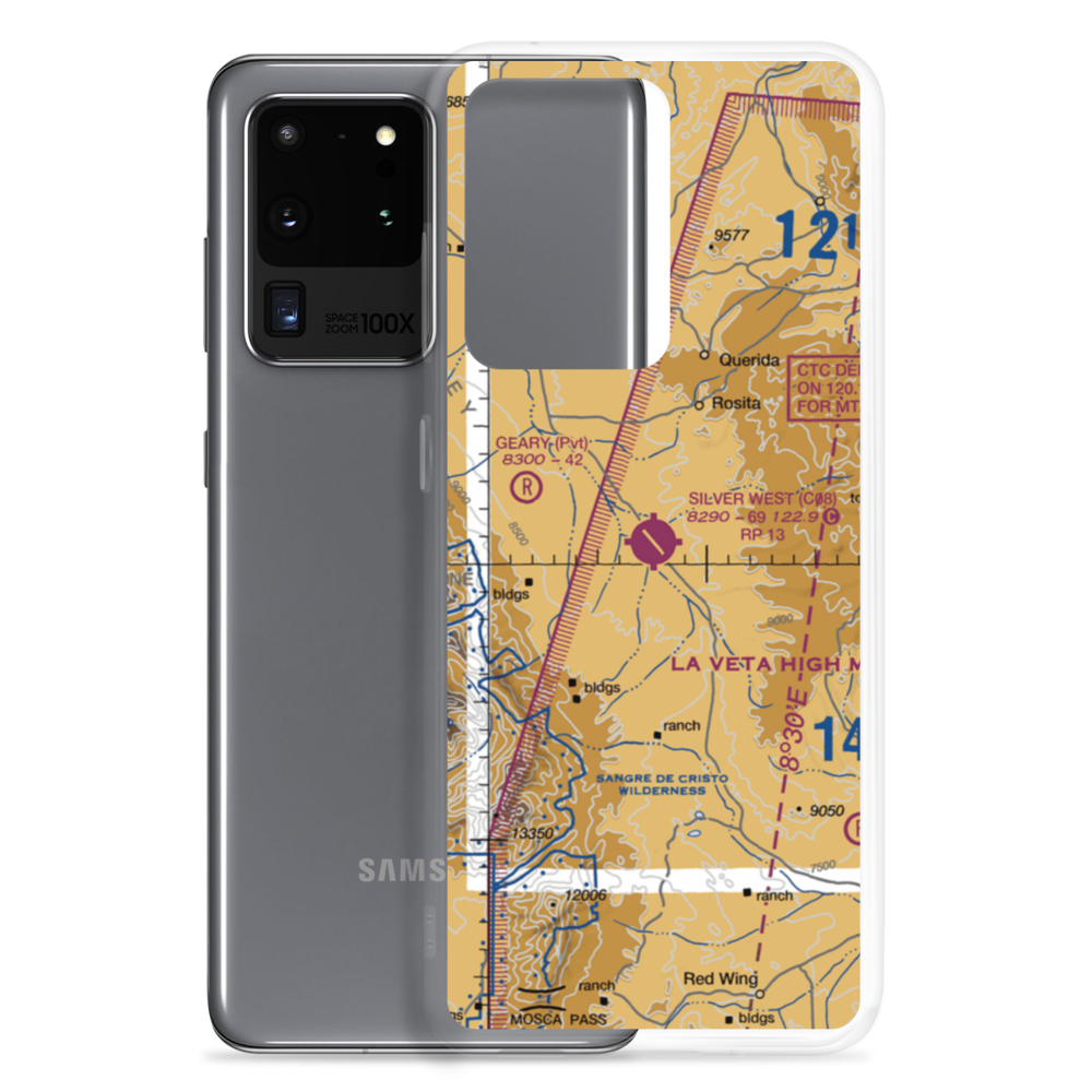 Silver West Airport (C08) VFR Sectional Samsung Case Samsung Galaxy S20 Ultra model shown