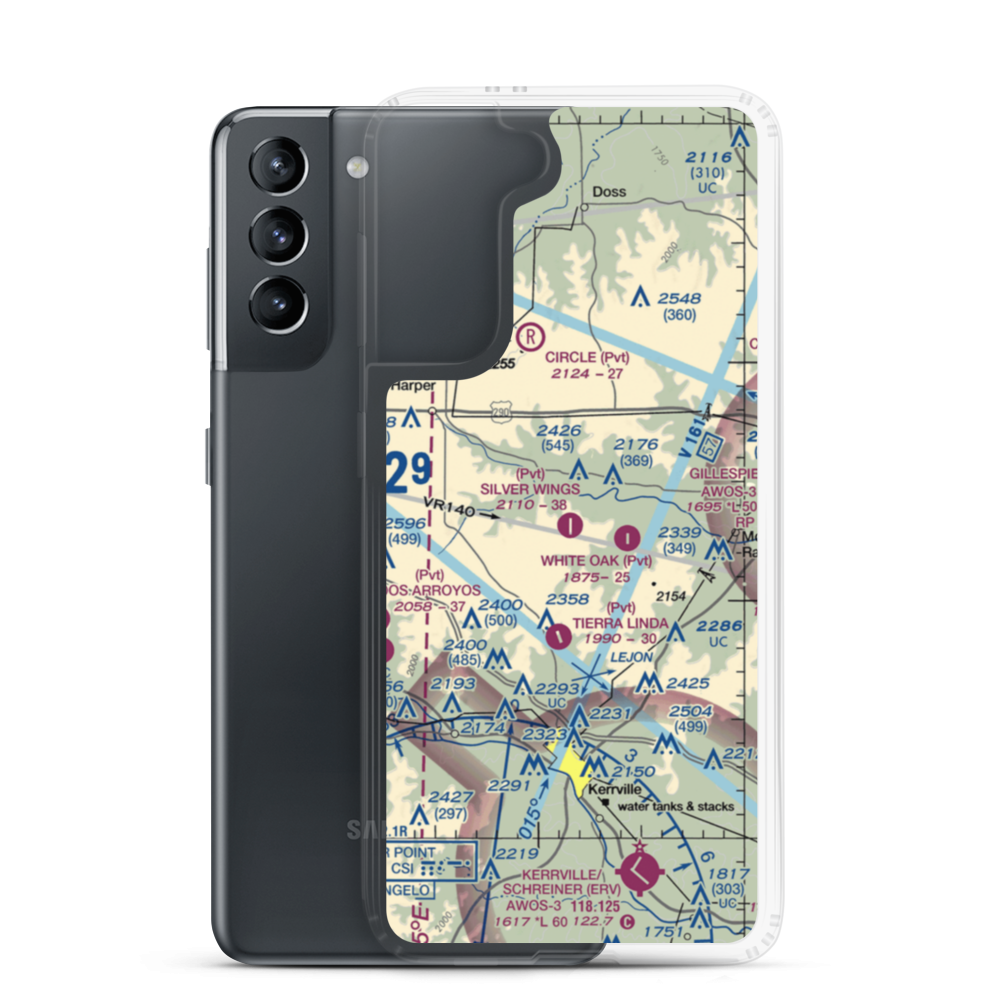 Silver Wings Airport (TS36) VFR Sectional Samsung Case Samsung Galaxy S21 model shown
