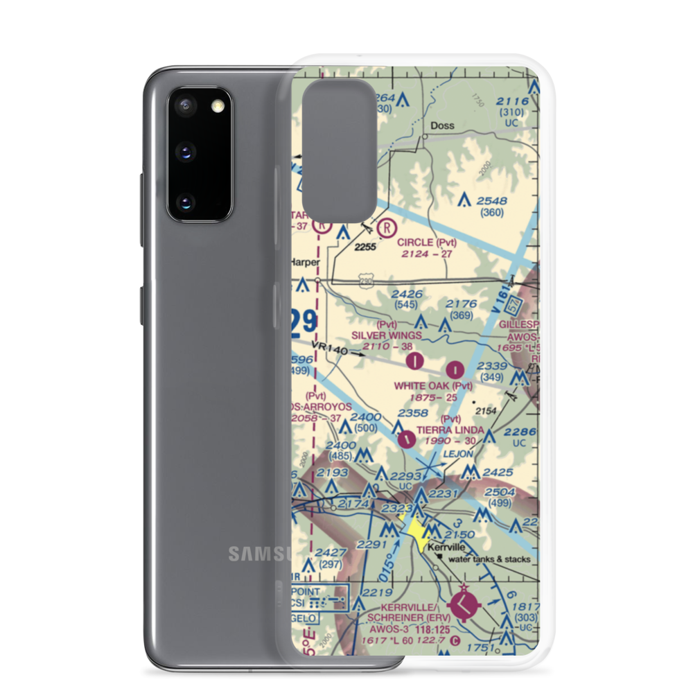 Silver Wings Airport (TS36) VFR Sectional Samsung Case Samsung Galaxy S20 model shown