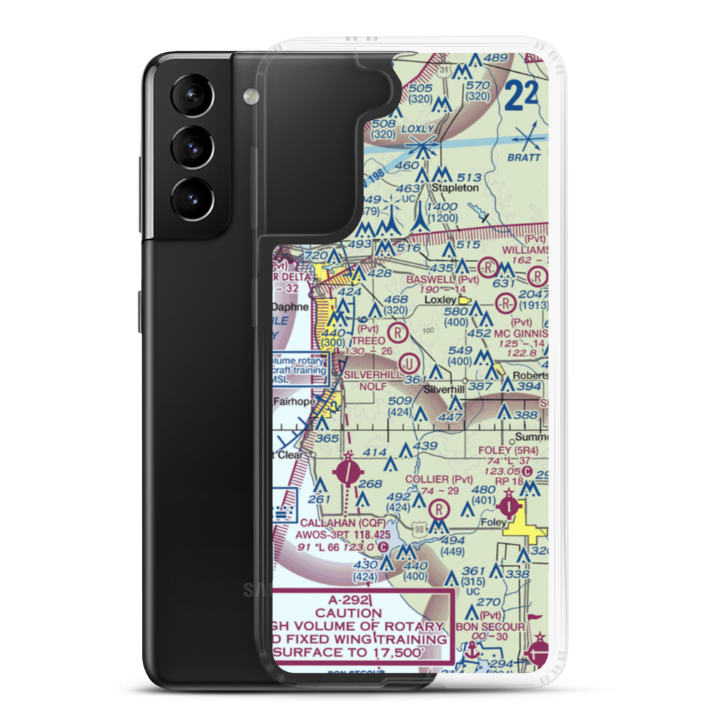 Silverhill Nolf Airport (KNQB) VFR Sectional Samsung Case Samsung Galaxy S21 Plus model shown