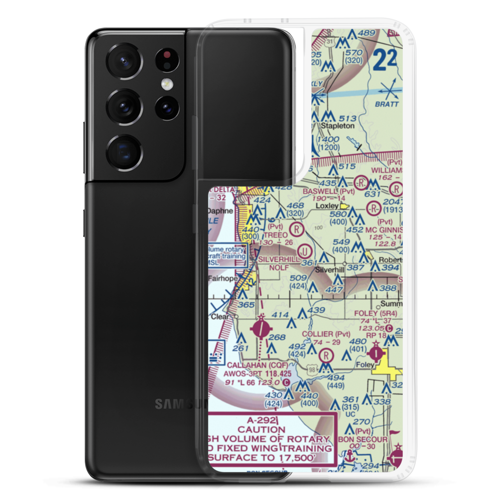 Silverhill Nolf Airport (KNQB) VFR Sectional Samsung Case Samsung Galaxy S21 Ultra model shown