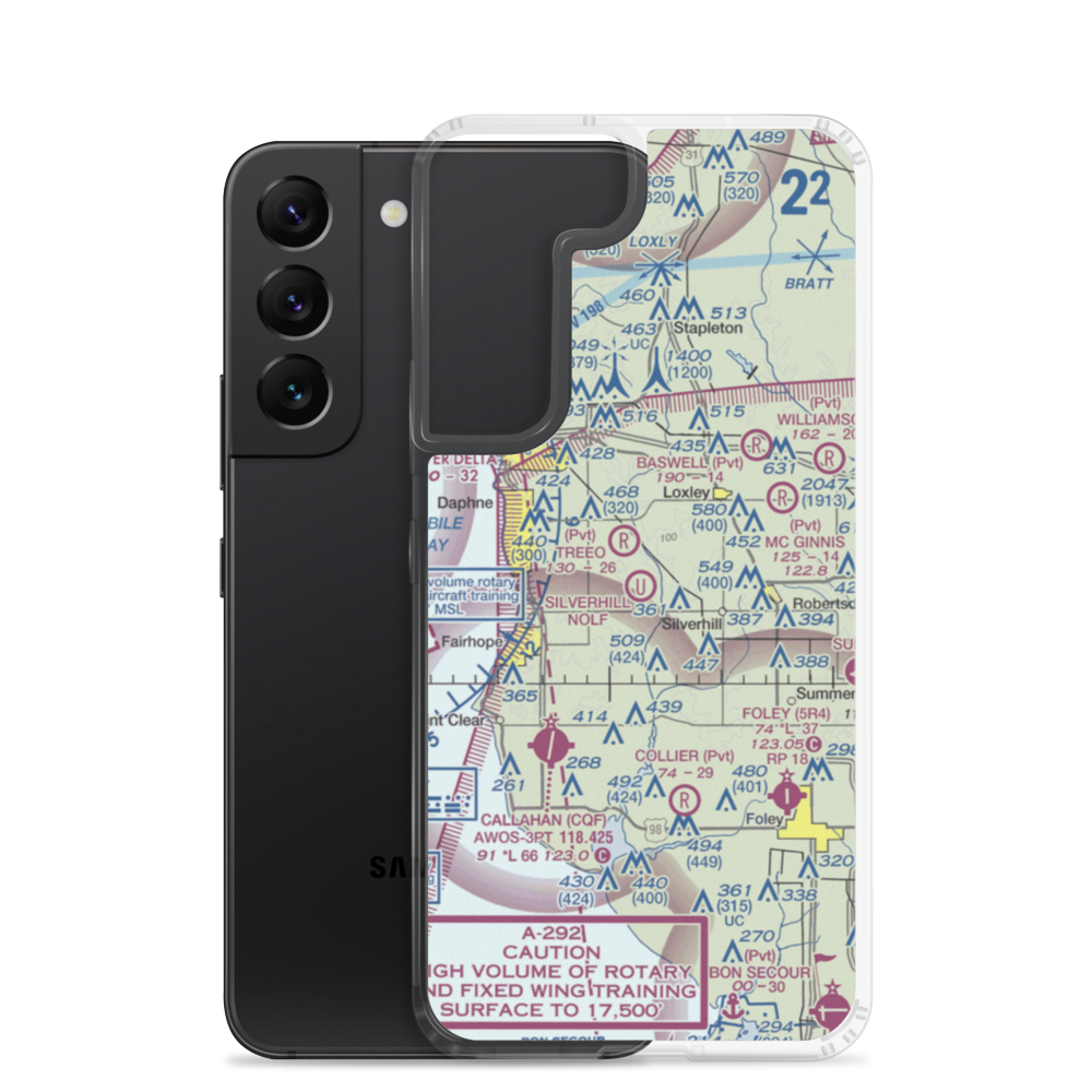Silverhill Nolf Airport (KNQB) VFR Sectional Samsung Case Samsung Galaxy S22 model shown