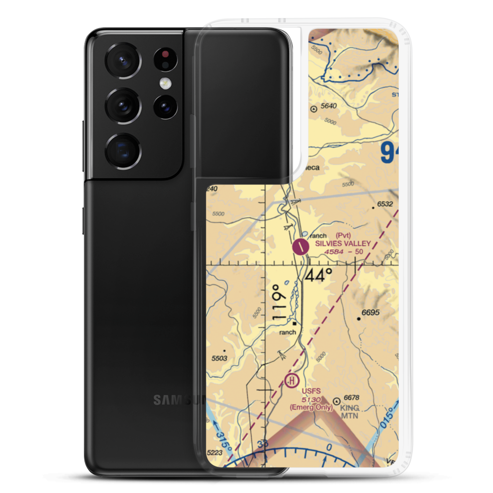Silvies Valley Ranch Airport (OG14) VFR Sectional Samsung Case Samsung Galaxy S21 Ultra model shown