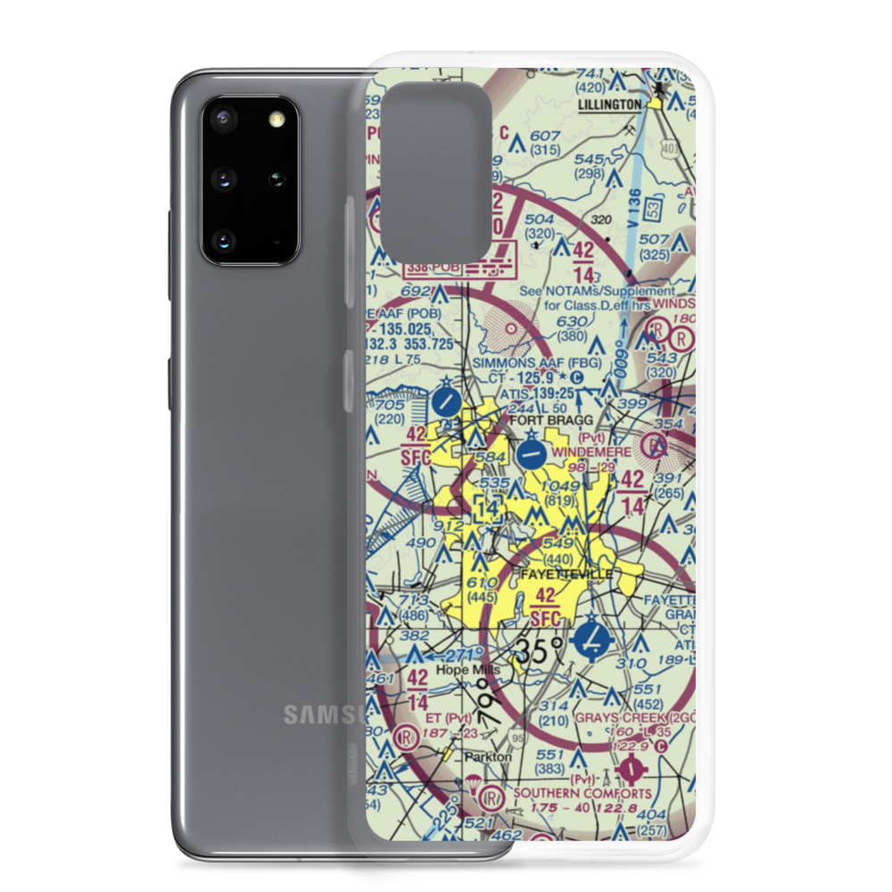 Simmons Army Air Field (FBG) VFR Sectional Samsung Case Samsung Galaxy S20 Plus model shown