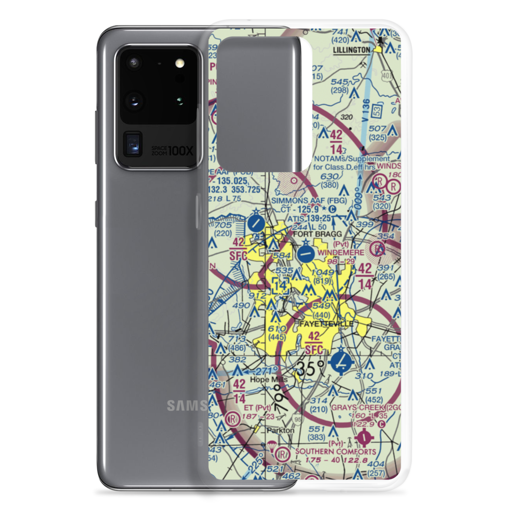 Simmons Army Air Field (FBG) VFR Sectional Samsung Case Samsung Galaxy S20 Ultra model shown