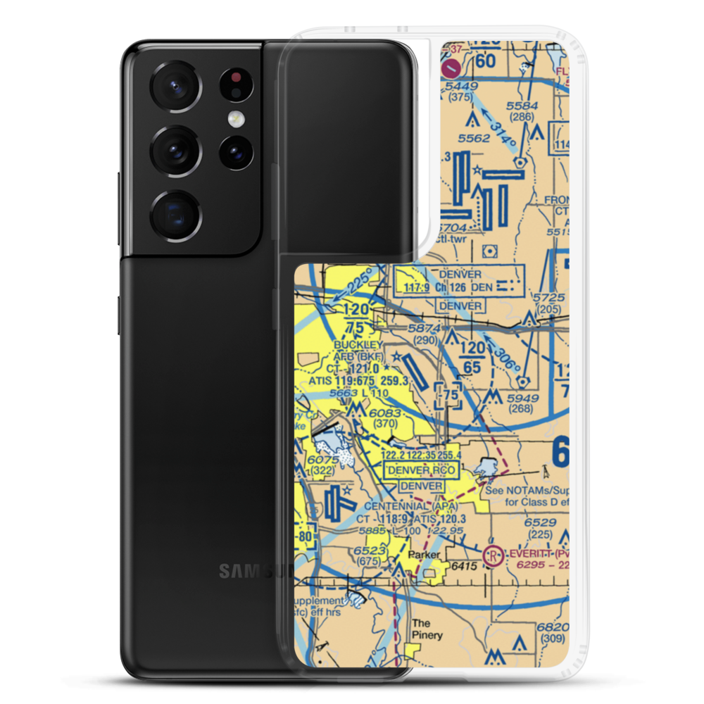 Simons Airport (34CO) VFR Sectional Samsung Case Samsung Galaxy S21 Ultra model shown