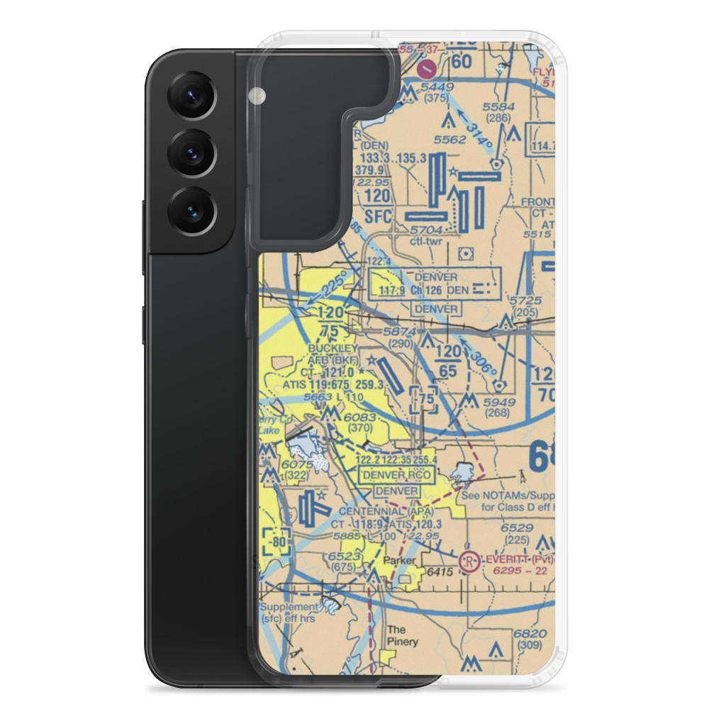 Simons Airport (34CO) VFR Sectional Samsung Case Samsung Galaxy S22 Plus model shown