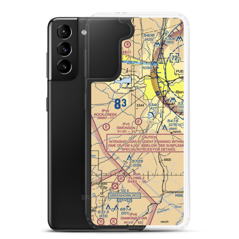 Simonson Field (80CO) VFR Sectional Samsung Case Samsung Galaxy S21 Plus model shown