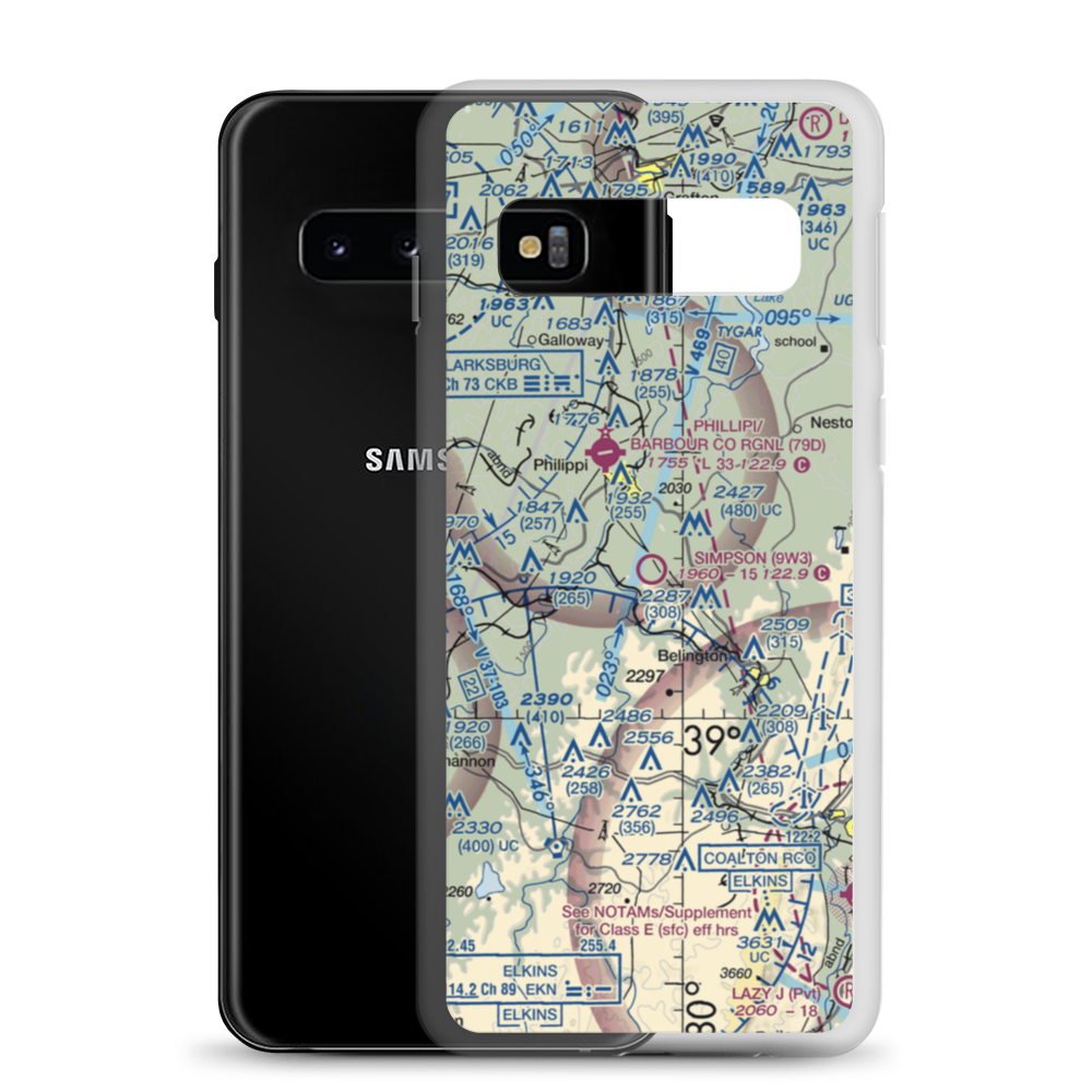 Simpson Airport (9W3) VFR Sectional Samsung Case Samsung Galaxy S10 model shown