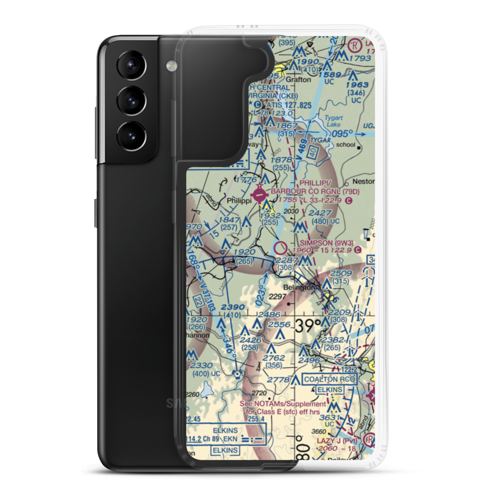 Simpson Airport (9W3) VFR Sectional Samsung Case Samsung Galaxy S21 Plus model shown