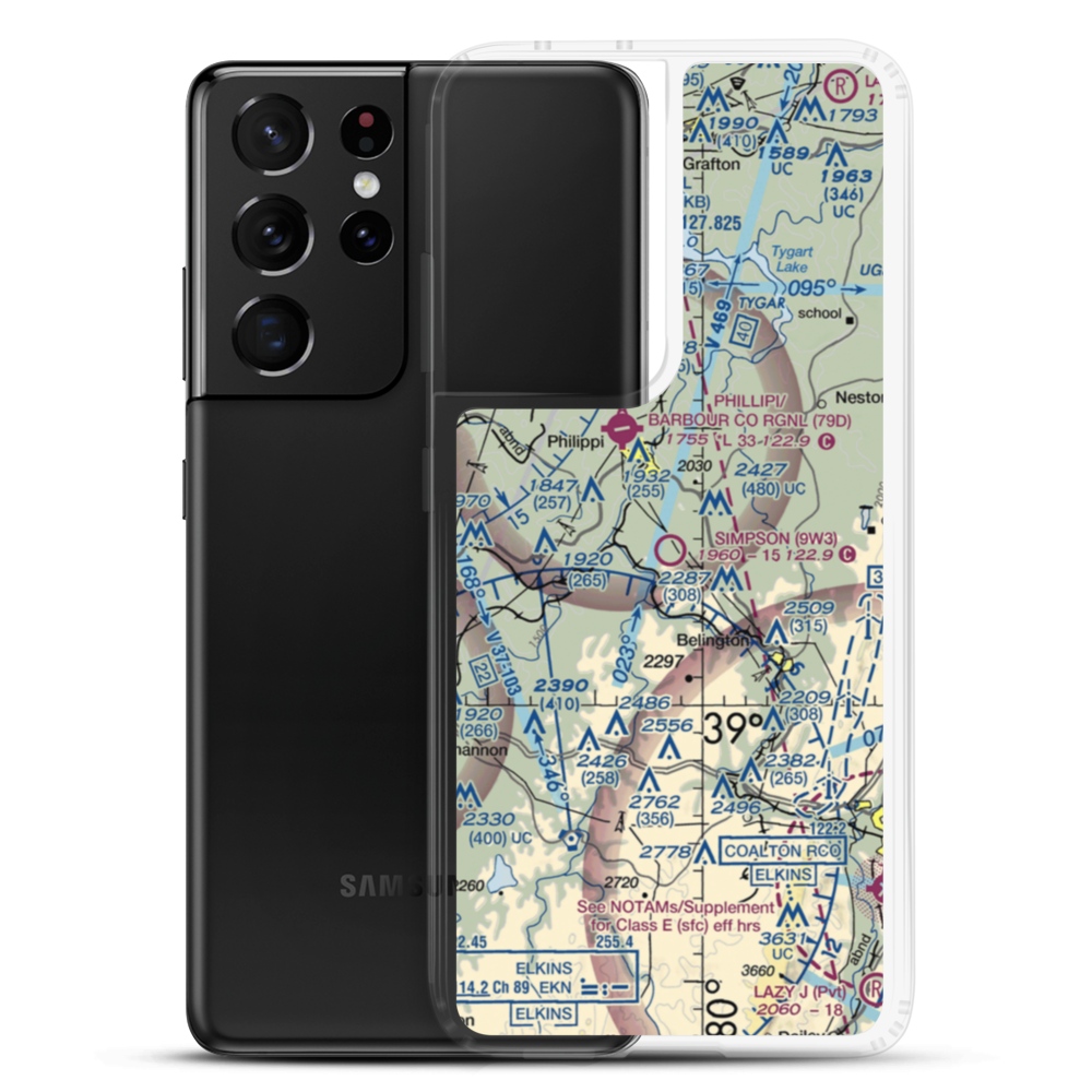 Simpson Airport (9W3) VFR Sectional Samsung Case Samsung Galaxy S21 Ultra model shown