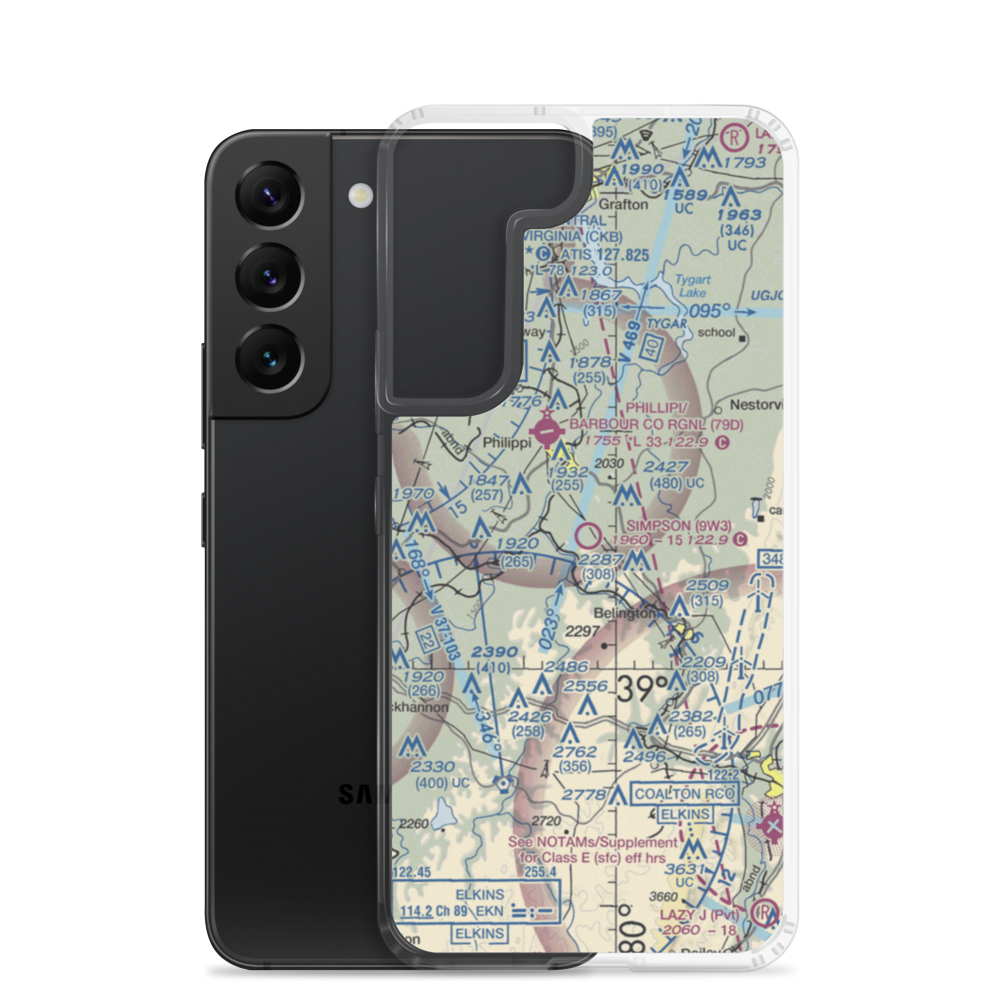 Simpson Airport (9W3) VFR Sectional Samsung Case Samsung Galaxy S22 model shown