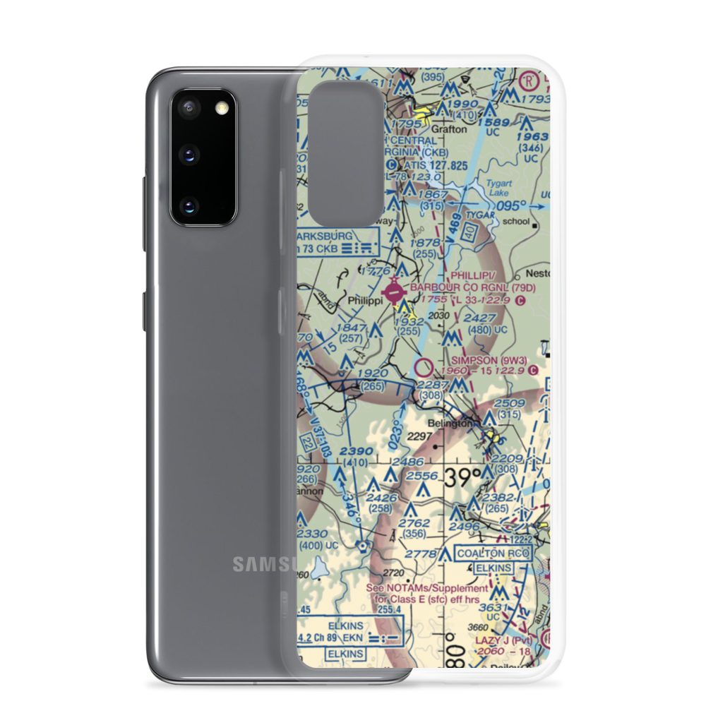 Simpson Airport (9W3) VFR Sectional Samsung Case Samsung Galaxy S20 model shown