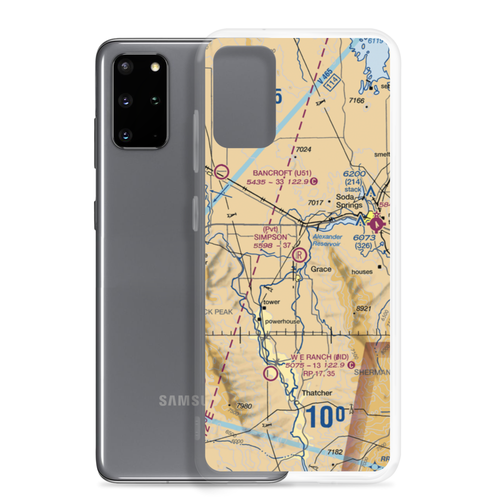 Simpson Airport (ID62) VFR Sectional Samsung Case Samsung Galaxy S20 Plus model shown
