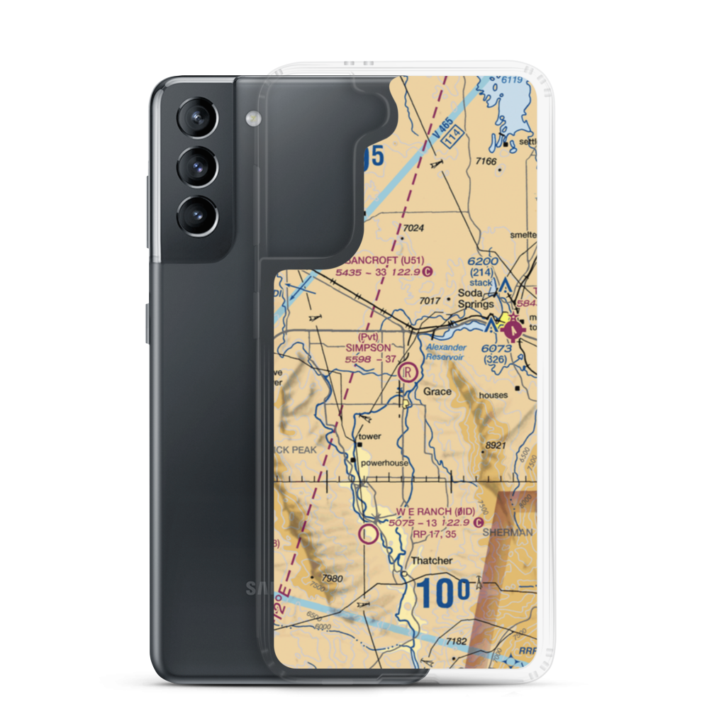 Simpson Airport (ID62) VFR Sectional Samsung Case Samsung Galaxy S21 model shown