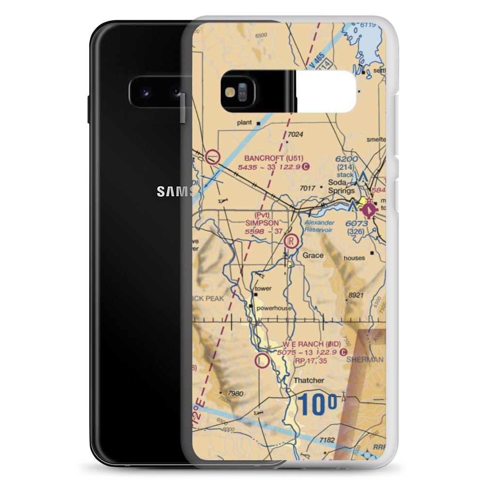 Simpson Airport (ID62) VFR Sectional Samsung Case Samsung Galaxy S10+ model shown