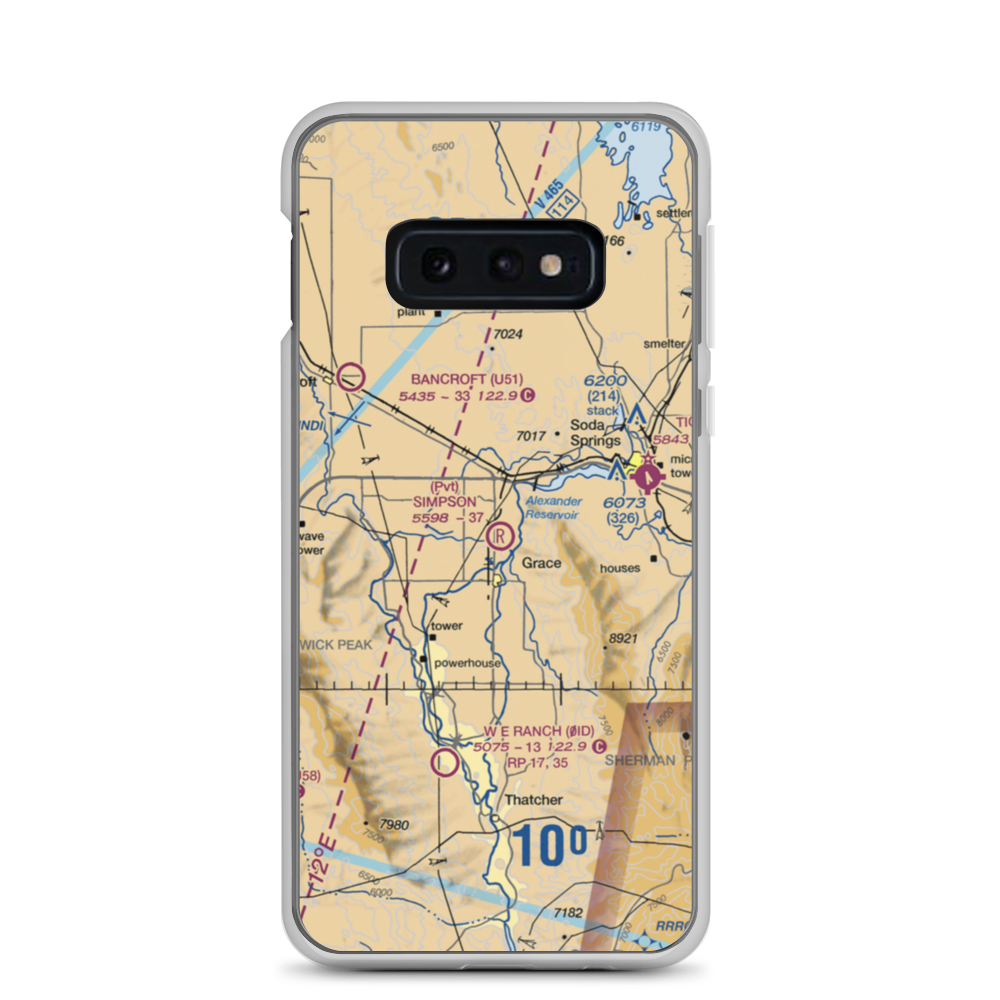 Simpson Airport (ID62) VFR Sectional Samsung Case Samsung Galaxy S10e model shown