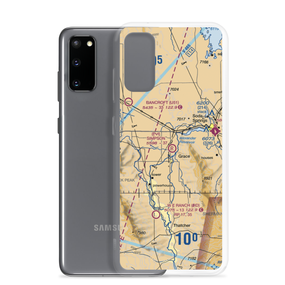 Simpson Airport (ID62) VFR Sectional Samsung Case Samsung Galaxy S20 model shown