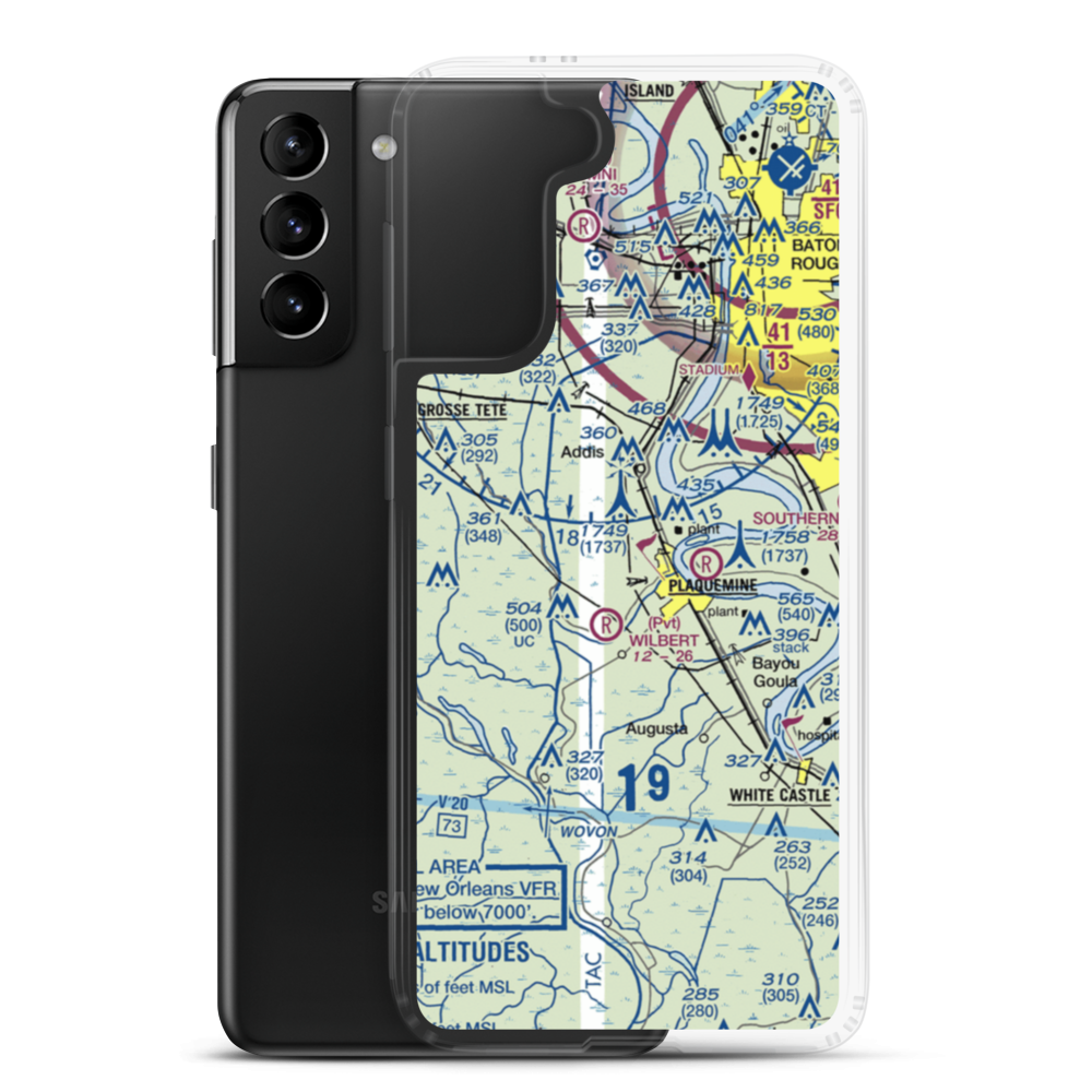 Simpson Airport (LS49) VFR Sectional Samsung Case Samsung Galaxy S21 Plus model shown