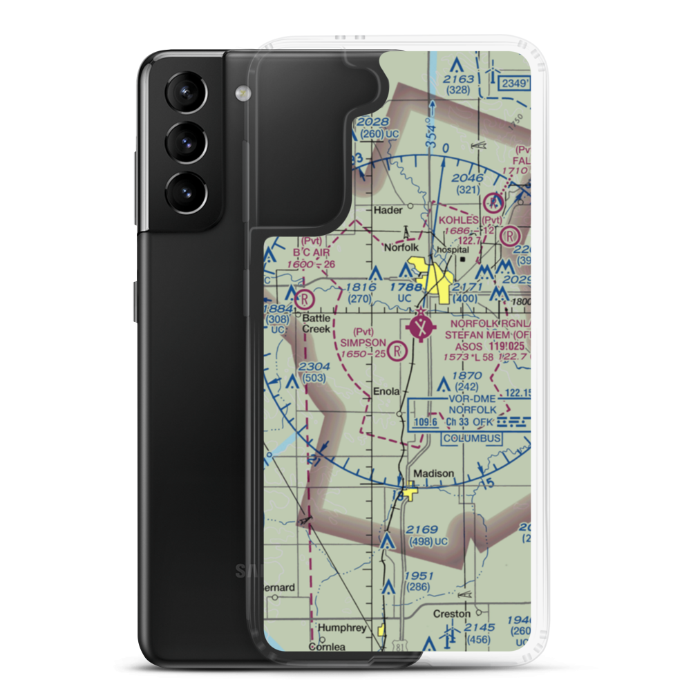 Simpson Airport (NE09) VFR Sectional Samsung Case Samsung Galaxy S21 Plus model shown