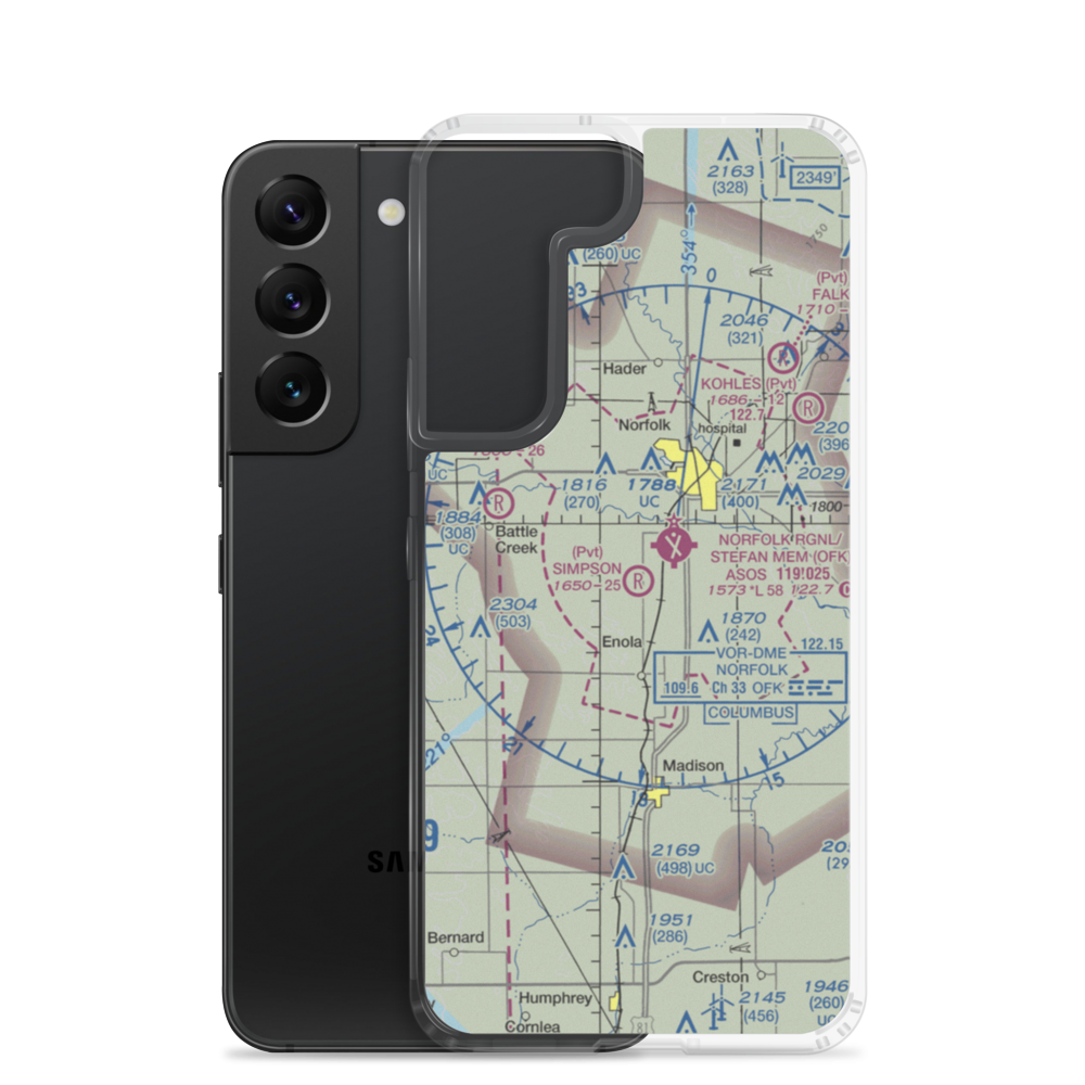 Simpson Airport (NE09) VFR Sectional Samsung Case Samsung Galaxy S22 model shown
