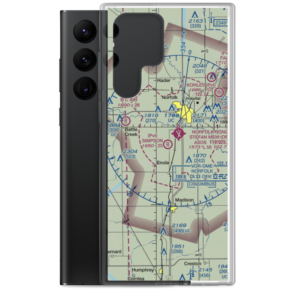 Simpson Airport (NE09) VFR Sectional Samsung Case Samsung Galaxy S22 Ultra model shown
