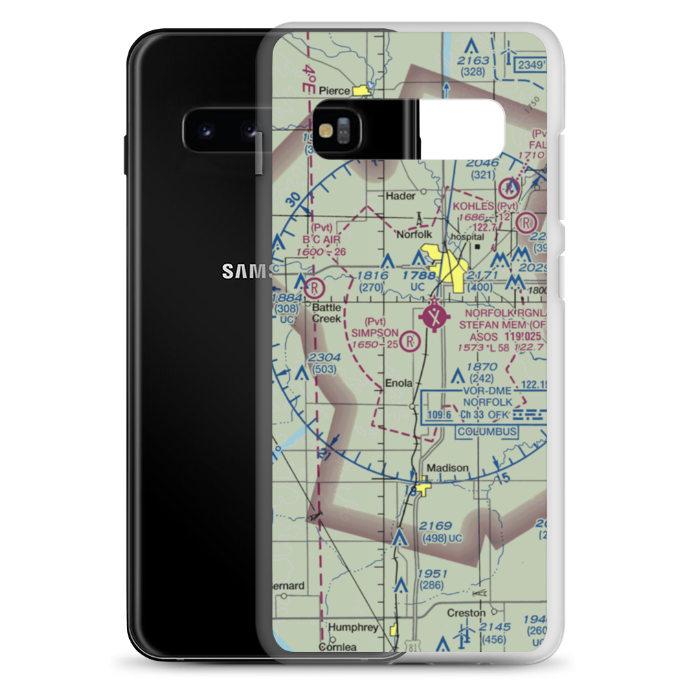 Simpson Airport (NE09) VFR Sectional Samsung Case Samsung Galaxy S10+ model shown